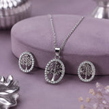 Silver Tree of Life Pendant and Earring Set