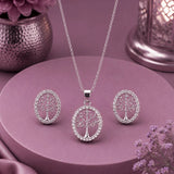 Silver Tree of Life Pendant and Earring Set