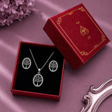 Silver Tree of Life Pendant and Earring Set