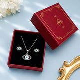 Evil Eye Charm Pendant and Earring Set