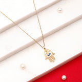 Hamsa Hand Evil Eye Pendant Necklace