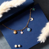 Multicolor Seashell Starfish Charm Bracelet