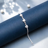 Heart Cubic Zirconia Tennis Bracelet