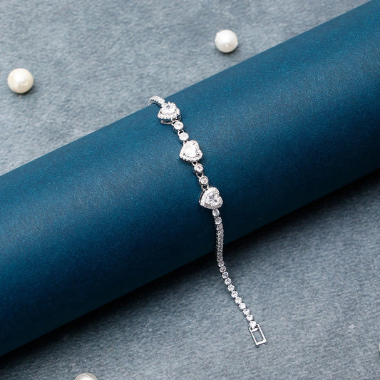 Heart Cubic Zirconia Tennis Bracelet