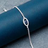 Blue Evil Eye Crystal Tennis Bracelet