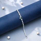 Green Heart Crystal Tennis Bracelet