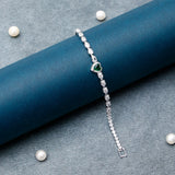 Green Heart Crystal Tennis Bracelet