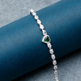 Green Heart Crystal Tennis Bracelet