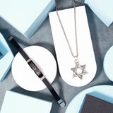 Silver-Tone Star Pendant & Cross Charm Leather Bracelet Set