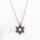 Silver-Tone Star Pendant & Cross Charm Leather Bracelet Set