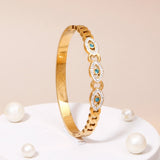 Evil Eye Gold-Tone Bangle Bracelet