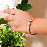Evil Eye Gold-Tone Bangle Bracelet