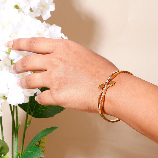 Multicolor Star Gold-Tone Bangle Bracelet | Stupid Cupid