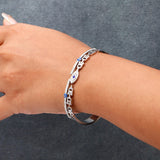 Evil Eye Chain-Link Bangle Bracelet