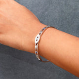 Pave Evil Eye Cut-Out Bangle Bracelet