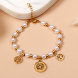 Pearl Tree of Life Charm Bracelet
