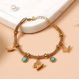 Turquoise Butterfly Charm Bracelet