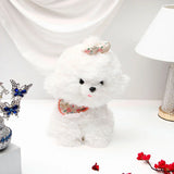 White Poodle Soft Toy in Floral Dress
