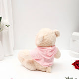 Be Happy Teddy Bear in Pink Hoodie