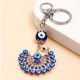 Gol Pankhi Peacock Evil Eye Keychain