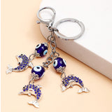 Dolphin Evil Eye Keychain