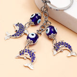 Dolphin Evil Eye Keychain
