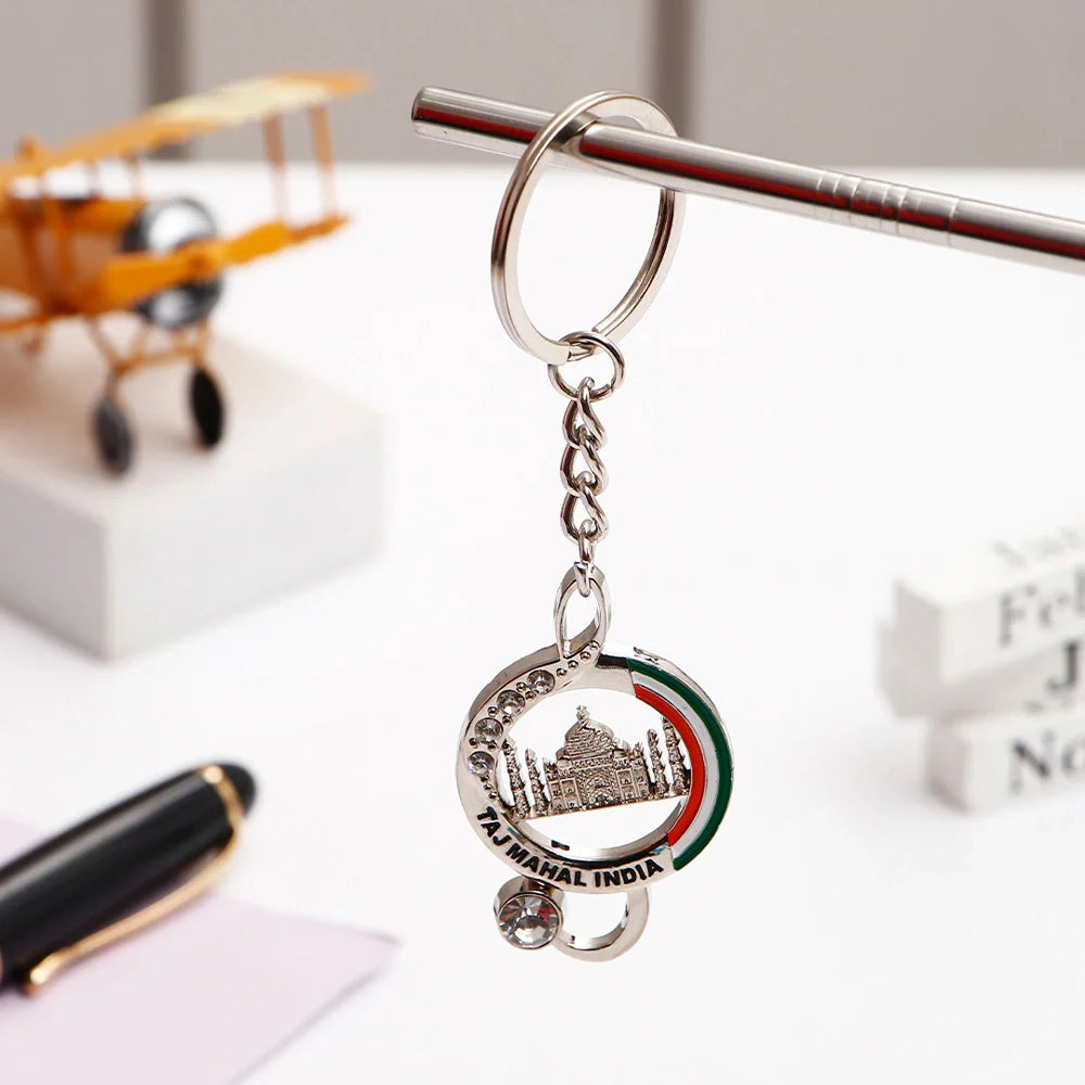 India Tricolor Taj Mahal Keychain