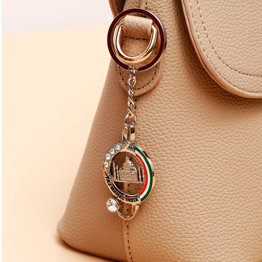 India Tricolor Taj Mahal Keychain