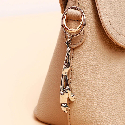 Silver Jaguar Metal Keychain