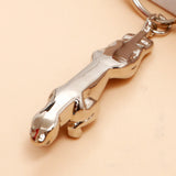 Silver Jaguar Metal Keychain