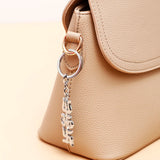 Silver Trishul Om Keychain