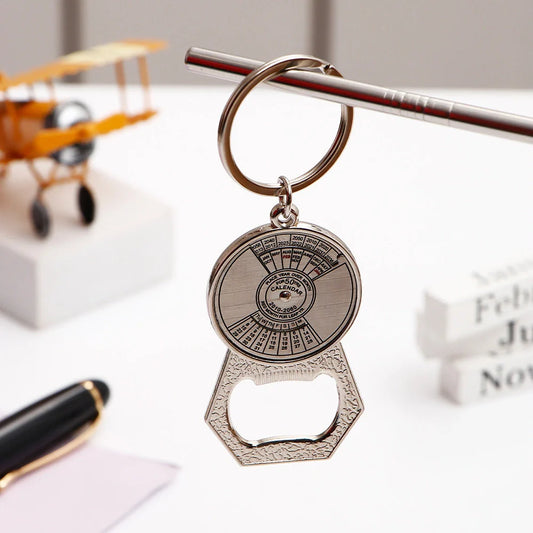 Metal Perpetual Calender Keychain