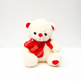 Triple Hearts White Teddy Bear