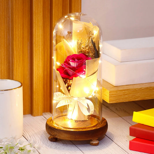 Eternal Rose Glass Dome - Preserved Flower Bell Jar
