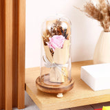 Eternal Pink Rose Glass Dome