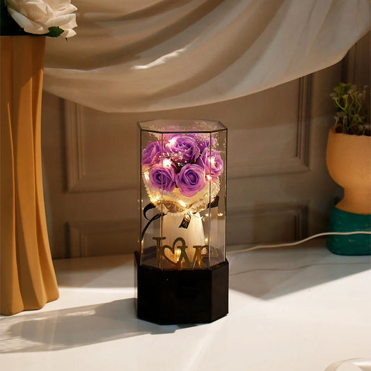 Eternal Love LED Purple Rose Bouquet