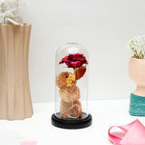 Pink Rose Teddy Bear LED Jar