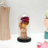 Purple Rose Teddy Bear LED Jar