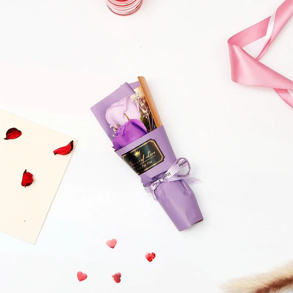 Mauve Magic Single Rose Artificial Flower Bouquet