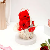 Romantic Red Teddy Bear Basket of Love