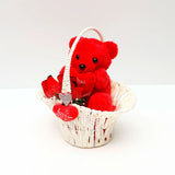 Romantic Red Teddy Bear Basket of Love