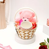 Pink Teddy Bear Hamper with Mug