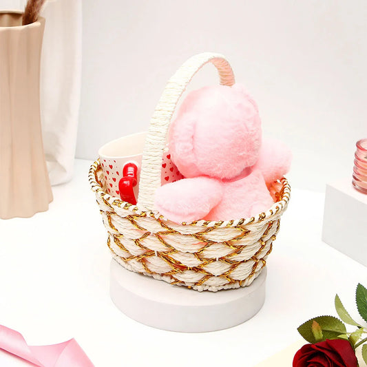 Pink Teddy Bear Hamper with Mug