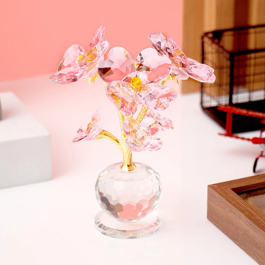 Archies Pink Crystal Multi-Bloom Figurine