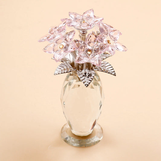 Archies Pink Crystal Bloom Rose Figurine