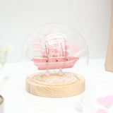 Pink Sailing Ship Glass Dome LED Night Light