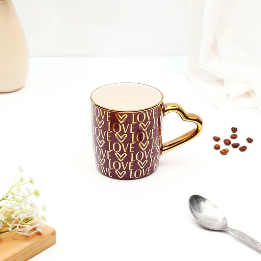 Romantic Purple Love Handle Mug