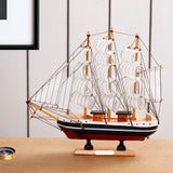 Red & Black Striped Sailing Ship Decorative Showpiece