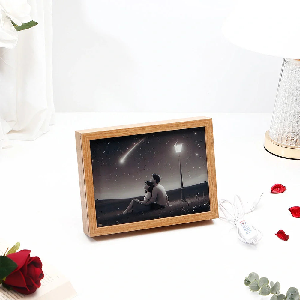 Moonlight Memories LED Wooden Shadow Box Frame