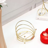 Pink Artificial Flower Pot in Golden Wire Stand